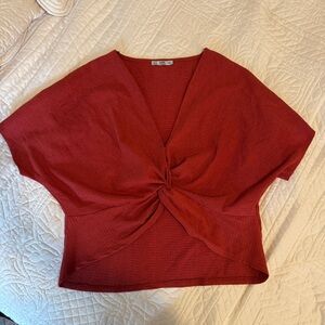 Burnt Red Twist Front Top